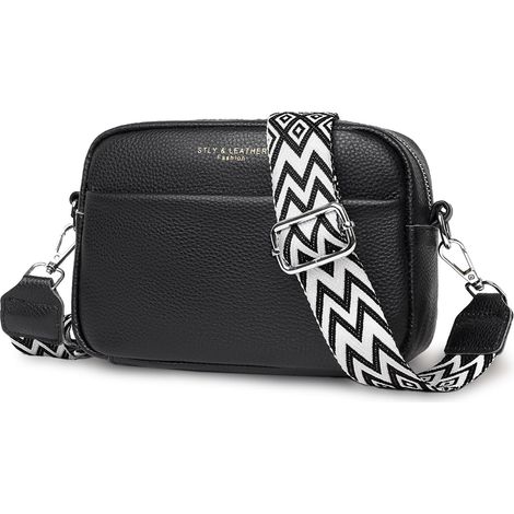 Women's Shoulder Bag, Small Genuine Leather Crossbody Bag, Handbag with Wide, Removable and Adjustable Shoulder Straps (1/5)
