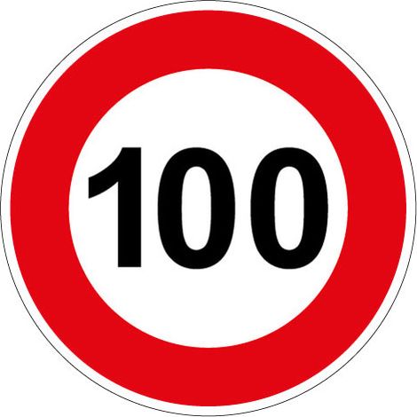 PANNEAU LIMITATION DE VITESSE 100KM/H (B14GALVA100) - Diamètre 650 mm (1/2)