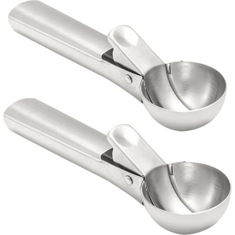 Cuillère isotherme élégante en acier inoxydable pour femmes, parfaite pour l'été, livrée avec une cuillère à fruits et une cuillère à glace, facile à nettoyer et idéale pour les desserts en famille. (1/5)