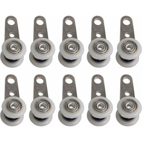 Set di 10 rotelle per finestre a bovindo o porte scorrevoli - Metallo e plastica - 4,5 x 1,9 cm