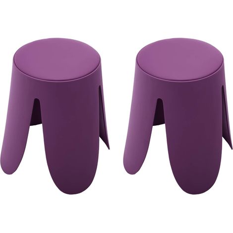sweeek - 2er-Set stapelbare Hocker mit Kunstleder