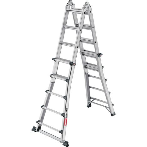 Hailo Aluminium-Multifunktionsleiter Master M100 4 x 5 Stufen (1/5)