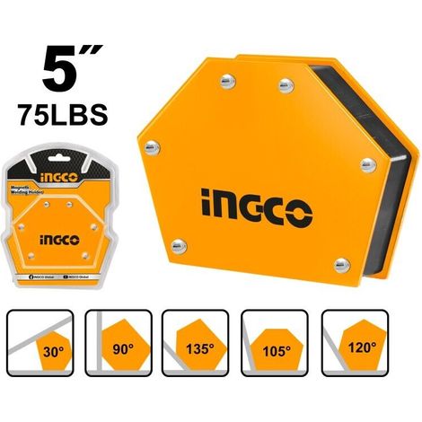 Squadra Magnetica per Saldatrici Angolo Magnetico da 30°45°60°75°90°105°120°150° - 5” – 75 Lb