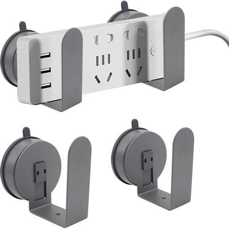 4 pièces Support de multiprise avec Ventouse sans perçage Plateau de Gestion des câbles sous Le Bureau Support pour routeur (1/5)
