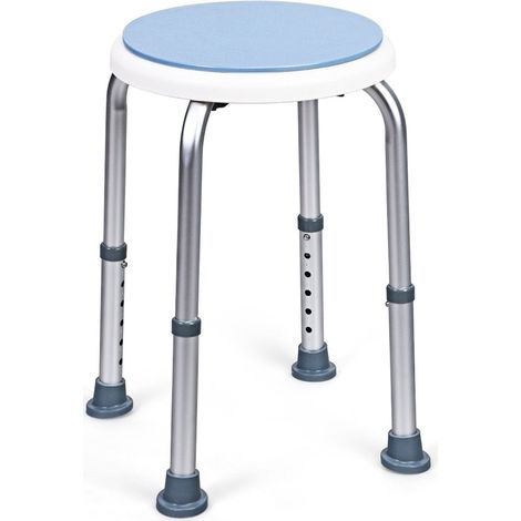 Sgabello da doccia girevole a 360 altezza regolabile blu