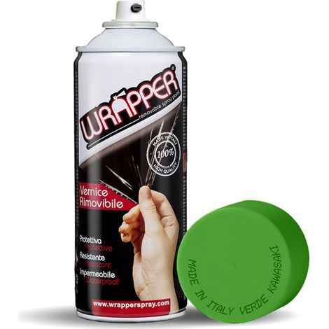 Wrapper Spray Vernice Removibile Tinta Fluo e Tinte Speciali - Colore: VERDE KAWA