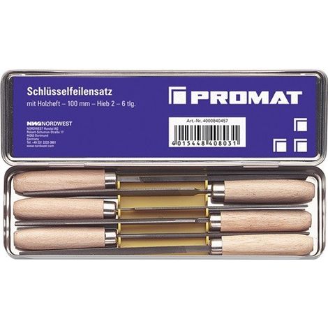 Juego de limas para llaves DIN 7283 A-F L.100mm corte 2 PROMAT