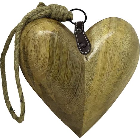 Signes Grimalt Colgante Decoracion  Corazon De Madera Pequeðo Colgantes Marrón 6x20x20cm 32749 (1/2)