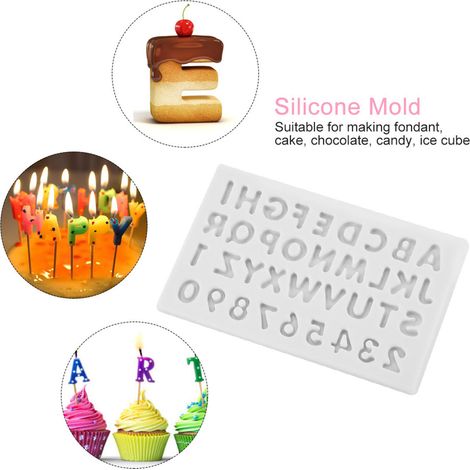 Moules en silicone pour lettres majuscules et chiffres, moules à gâteaux en fondant, moules à gâteaux au chocolat (1/4)