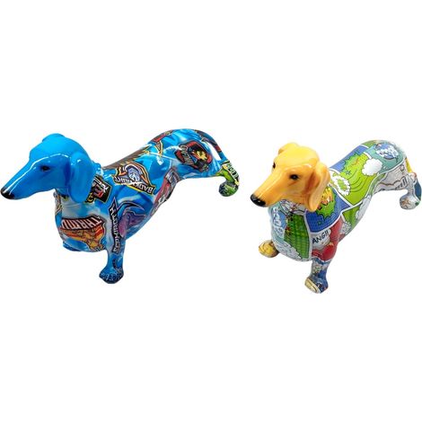 Statuina di Cane Bassotto, Decorazione Pop Art Moderna, Resina Multicolore, Ideale per Collezionisti, Regali Originali
