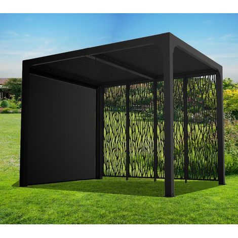 Pergola bioclimatique 7.20m² gris anthracite - Habrita - PER24R30MBI (1/3)