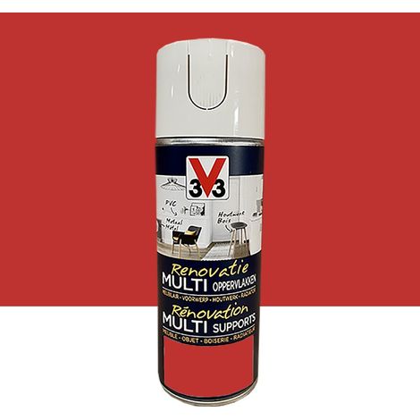 Bombe de peinture V33 Rénovation Multi-Supports Rouge caprice 0,4 L (1/2)