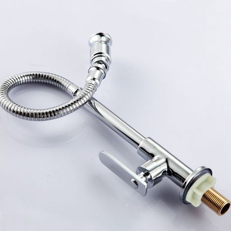 Robinet de cuisine extérieur 360 ° rotatif monotrou mitigeur robinet de cuisine eau froide robinet de buanderie (1/5)