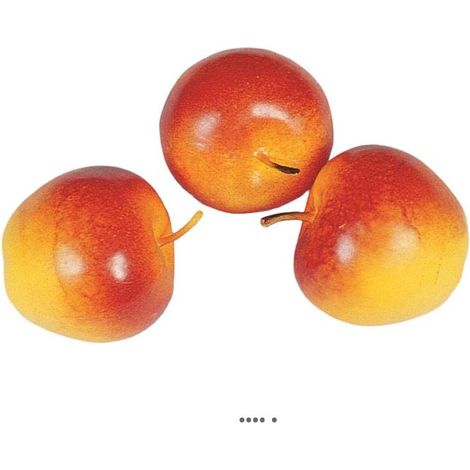 Pomme artificielle moyen Jaune rouge X 3 Plastique soufflé H 65x75 mm (1/3)