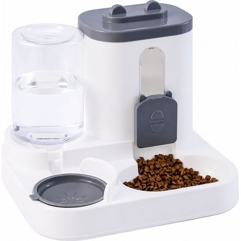 Distributeur automatique de nourriture et d'eau pour chats à alimentation par gravité, 2 en 1, grande capacité pour petits chiens (1/5)