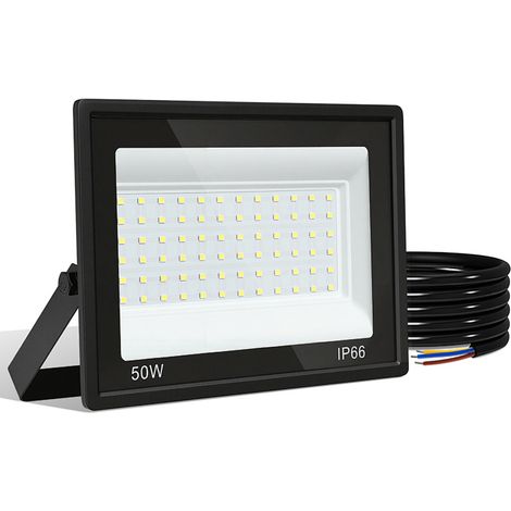 Randaco LED-Fluter, LED-Strahler, IP66 Außenstrahler, 120° Abstrahlwinkel, 50W 2 Stück, Arbeitsleuchte Warmweiß 3000K