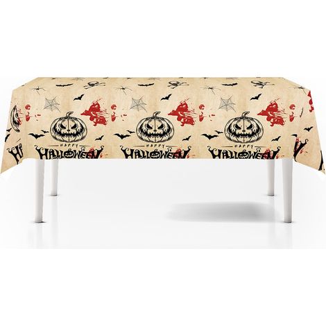 Halloween Nappe, Nappe de décoration d'halloween, Nappe de Halloween Pumpkin, pour Extérieure/Intérieure de Fête d'halloween, Cuisine Dinning Décor de Table (1/5)
