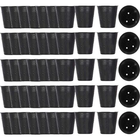 500Pcs Pot De Pépinière En Plastique Contenant De Propagation De Plantes 8Cmx8Cm (1/5)