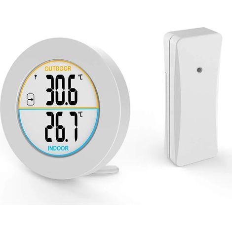 Termómetro Higrómetro Interior Exterior, Termómetro Digital Inalámbrico con Sonda, Detector de Temperatura LCD de Alta Definición, Memoria Mín/Máx, Tendencia, ℃/℉ (1/5)