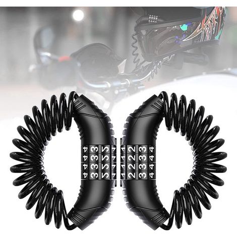 Fahrradschloss mit Zahlenschloss 2 Stück Schwarz Motorradhelmschloss Diebstahlschutz Einziehbar Gepäckschloss Mit 4 stelliger Zahlenkombination S (1/5)