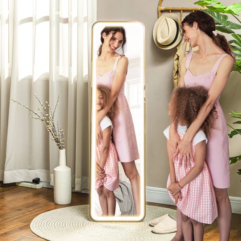 Miroir full body 150x40 cm avec lumière LED avec fonction mémoire d’éclairage 3 couleurs et Smart Touch Black