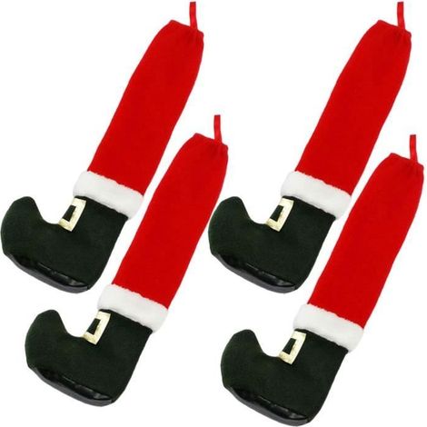Weihnachtliche Stuhlbein-Überzieher, rutschfeste Socken für Stühle, ideal für Tischdekoration und Weihnachtsfeiern.