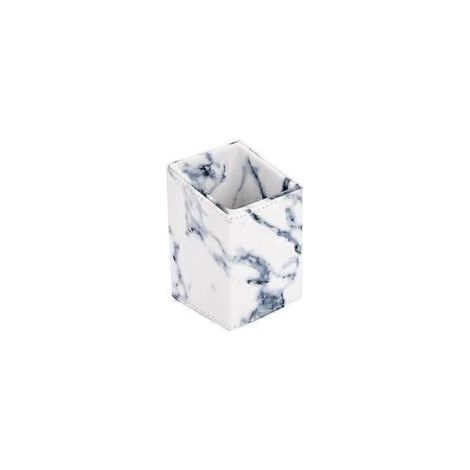 Boîte de rangement portable pour pinceaux de maquillage marbré-Crezuo