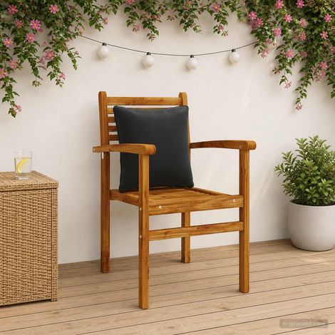vidaXL Back Cushion PUTTEN 4 pcs 100% Polyester Black 40 x 40 x 15 cm (1/5)