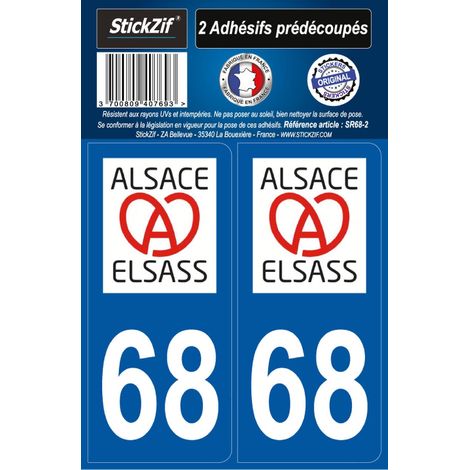 ADHESIFS REGION DEPARTEMENT 68 ALSACE (ELSASS) X2