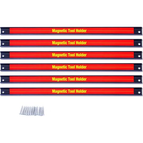 Set di 6 portautensili magnetici, strisce magnetiche da 18 pollici per portautensili, organizer per utensili in metallo salvaspazio, strisce magnetiche per officina, garage, uso domestico (viti di mon
