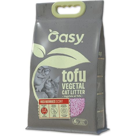 Oasy Vegetale Tofu Lettiera per gatti 6L - Bacche rosse 6L