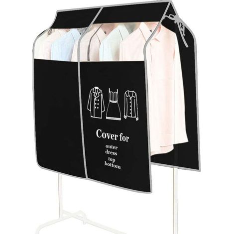 Housse de vêtements 110 x 120 cm fenêtre transparente housse de vêtements anti-poussière housse de protection, adaptée à la veste de costume de chemise (1/5)