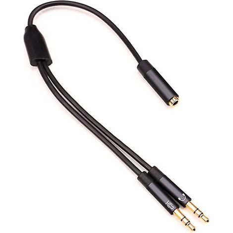 Câble adaptateur audio répartiteur femelle vers 2 mâles pour appareils portables avec port 3,5 mm (1/4)