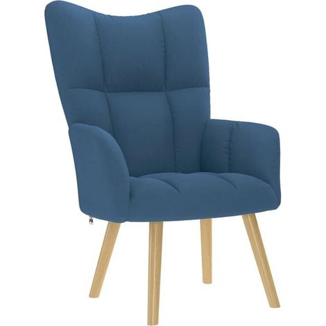 Fauteuil inclinable en tissu bleu (1/5)