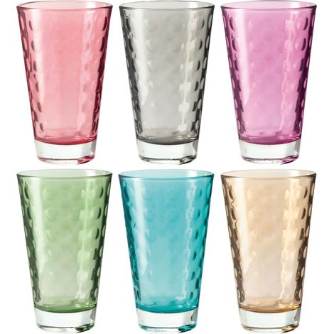 Set de 6 Grands Verres Couleurs Assorties 047283, Verre, Multicolore, 8 x 8 x 13 cm 6 unités (1/5)