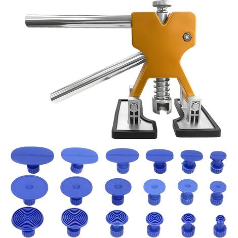 kit débosselage Ventouse, debosselage carrosserie sans Peinture, avec dellenheber doré et 18 pièces adhésives, pour Les camions/Auto/Moto/Corps/Porte du réfrigérateur/Machine à Laver (1/5)