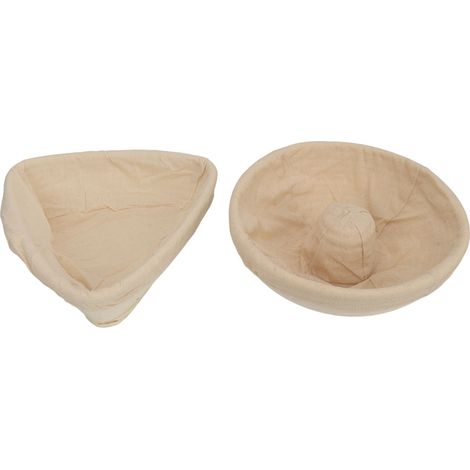 Ensemble de 25 cm d'accessoires pour la fabrication de pain au levain, comprenant un fouet à pâte, une raclette, une lame à pain et un panier de fermentation en rotin naturel. (1/5)
