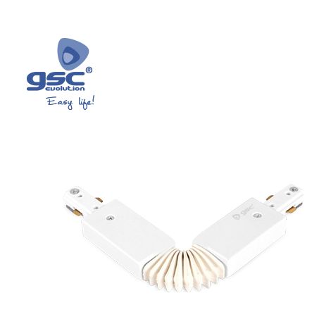 Conector flexible 3 vias para foco carril LED Blanco (1/2)