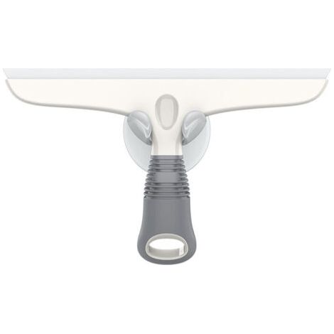 Raclette en Silicone avec Support Ventouse, Raclette Polyvalente pour Vitre, Pare-Brise de Voiture, Fenêtre, Porte de Douche, Salle de Bain, Raclette Tout Usage, Blanc et Gris (1/4)