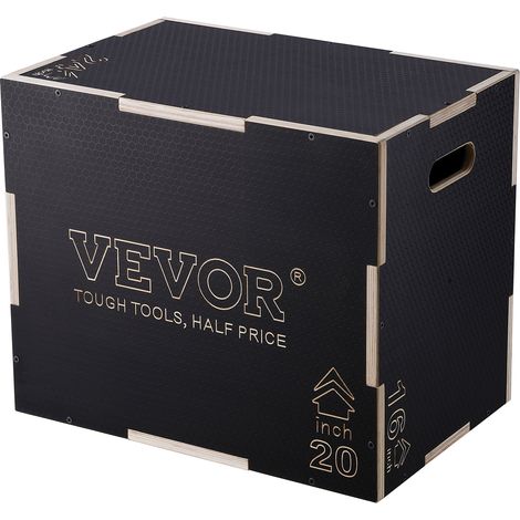 VEVOR Box Pliometrico 60/50/40cm Piattaforma Pliometrica Carico 204kg, Jump Box Allenamento Fitness Crossfit per Salto Pliometrico Push-up Palestra, Scatola per Salti Pliometrici, Scatola per Salto