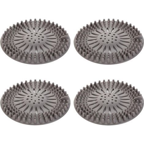 Allecto Plus - Lot de 4 filtres en silicone pour protéger les canalisations de salles de bains et de cuisines, réutilisables et universels. Prévient les obstructions. (1/5)