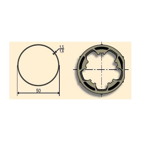 Jeu d'adaptation moteur pour LT 50 tube ø 50 clippage faible somfy (1/2)