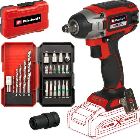 Einhell IMPAXXO 18/230 18v PXC Cordless Brushless 1/2"" Impact Wrench + Bit Set (1/5)