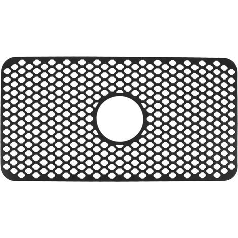 Tapis d'évier de cuisine isolé et creux, antidérapant, multifonctionnel, grande taille, en silicone noir. (1/5)