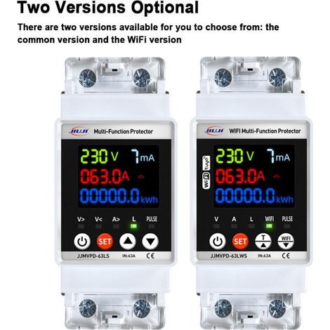 Smart WiFi automatic reset circuit breaker – Leakage current protection – Digital display – Easy installation (1/5)