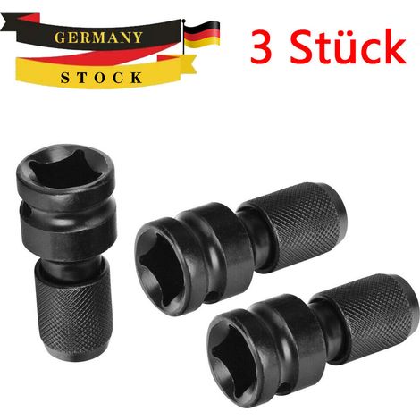 2 Adaptateur, Clé à chocs, Acier chrome-molybdène, Douille 1/2 po, Tige hexagonale 1/4 po, Perçage et vissage (1/5)