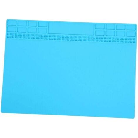 Tapis Magnétique Anti Chaleur Silicone Réparation Électronique Ordinateur Téléphone Station Soudure Outils 350x250x4mm Bleu Clair (1/4)