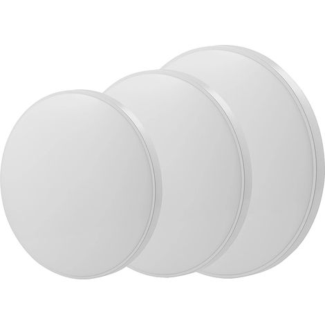 Plafoniera, dimmerabile, design moderno, bianca, confezione da 5, luce bianca calda, 18W (1/2)