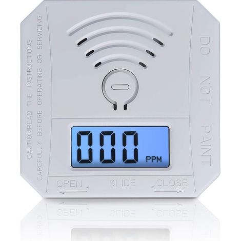 Détecteur de monoxyde de carbone, détecteur d'alarme de moniteur de gaz CO conforme aux normes UL 2034, capteur de CO avec affichage numérique LED pour la maison, le dépôt, alimenté par batterie (1/5)