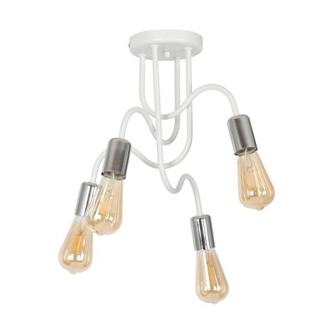 Plafoniera industriale bianca/cromo Dow 4xE27 Luminex